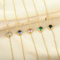 2025 Trendy Stainless Steel Bracelet 18K Gold Plated Round Zircon Charm Bracelet Chain Bracelets for Women Girls