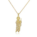 Duyizhao Ladies Jude San Judas Tadeo and Azrael Diamond Pendant Necklace Micro Zirconia Gold Plated Hip Hop Cooper Fine Jewelry
