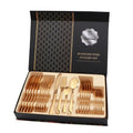 High Quality Colorful Stainless Steel Cutlery Set Cubiertos Mirror Polishing 24pcs WIth Gift Box