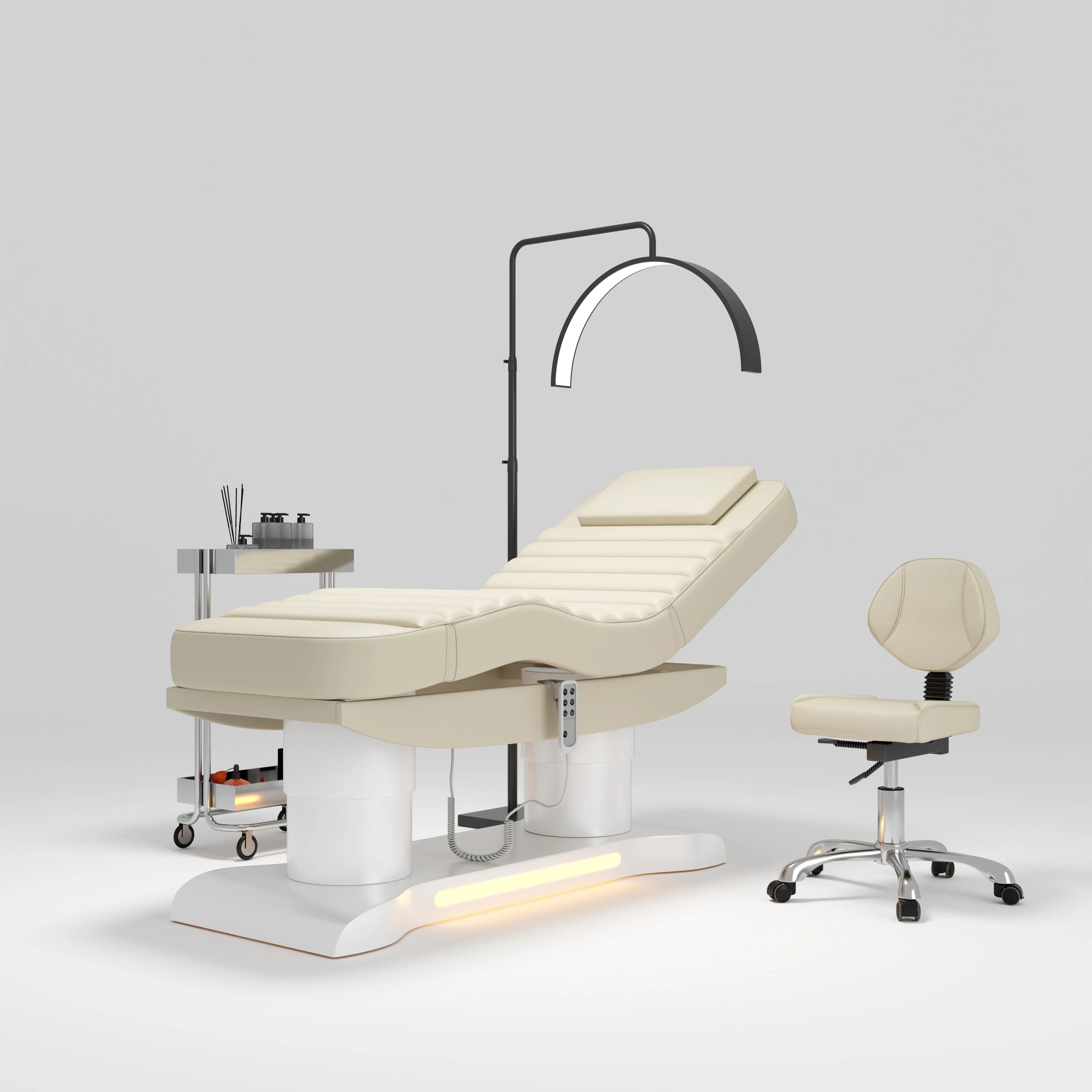 Facial Bed Beauty Salon Spa Lash Furniture Table Beds Electric Lifting Chair Bed Synthetic Leather 3 Motor Warehouse Hotel