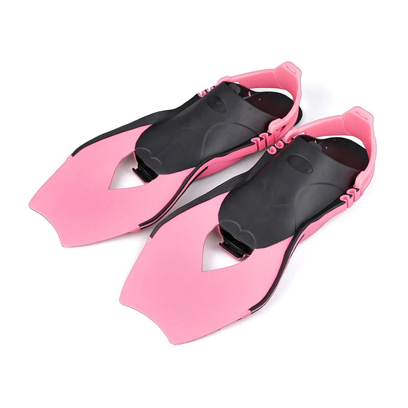 Open Fins for Kids Multifunctional Short Blade TPR Swimming Training Diving Equipment with Portable Storage Diving Fins
