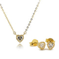 Fashion Jewelry 18k Gold Jewelry AU750 Solid Gold Heart Shape Necklace Earrings Gold Jewelry Sets