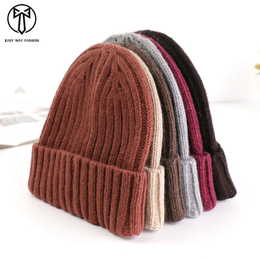 Outdoor Multi Colors Designer Wool Cap Knitted Sports Beanie Blend Wool Hats Wholesale Chunky Knit Men Unisex Adults Solid 90g MegaBDM