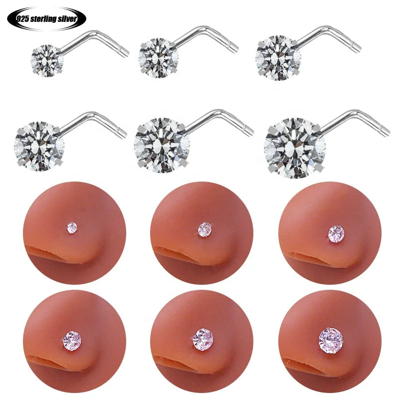 Gaby s 925 Sterling Silver Nose Ring Diameter 6mm 8mm Nose Rings for Women Diamond Fine Fashion Jewelry Piercing Jewelry