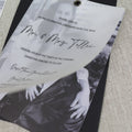 New Designs Vellum Paper Wedding Invitation Card Black Trifold Pocket Folder with Photos Tracing Paper Wedding Card