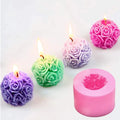 Rose Ball Aromatherapy Scented Candle Mold for Soap and Cake Decoration Craft Baking with OPP Bag Packaging