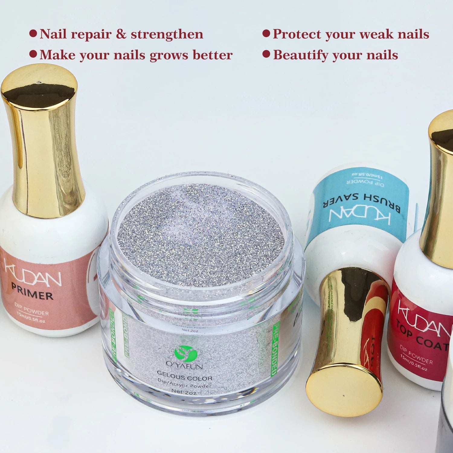Oyafun Acrylic Powder OEM ODM Quick-drying Glitter Pre-bonded Acrylic Powder High-quality Soft Powder Acrylic Powder
