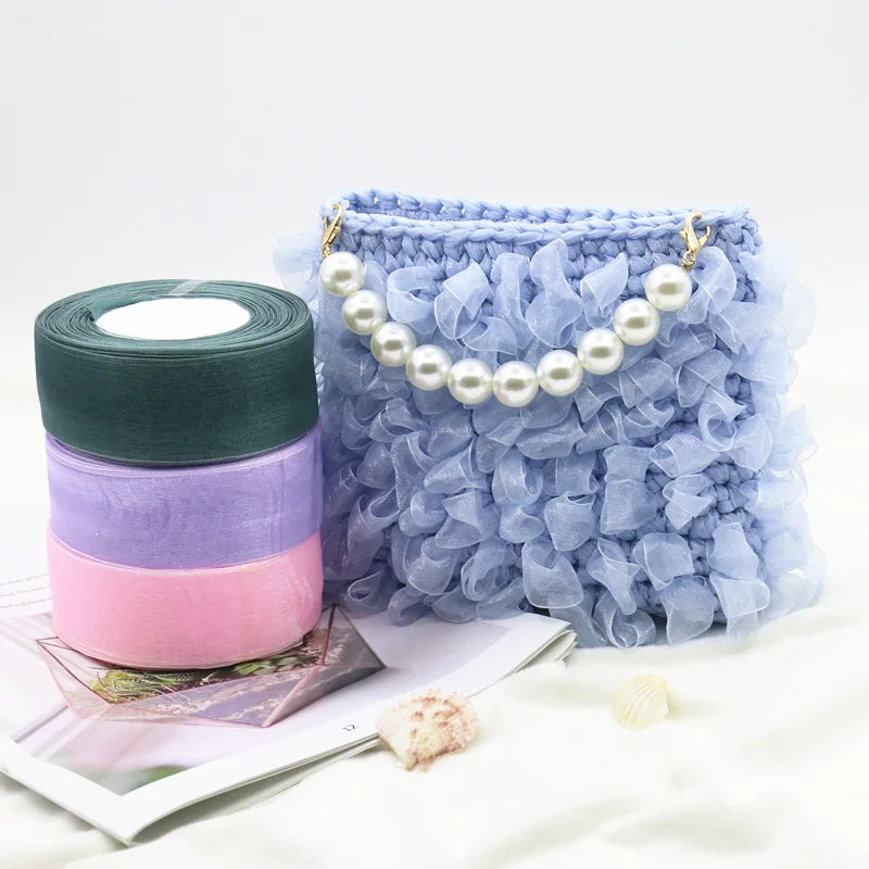 New Fashion Eco-Friendly Polyester Organza Ribbon Tulle for Decoration Gift Packing Christmas/Bakery Trimming