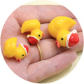 Christmas Resin Duck Figurine 3D Yellow Animal Model 18mm 26mm Fairy Garden Decoration DIY Accessories