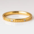 BASUESUN Custom 316L Stainless Titanium Steel Thin 2mm Width Astrological Sign Horoscope Planet Symbol Zodiac Moon Phase Ring