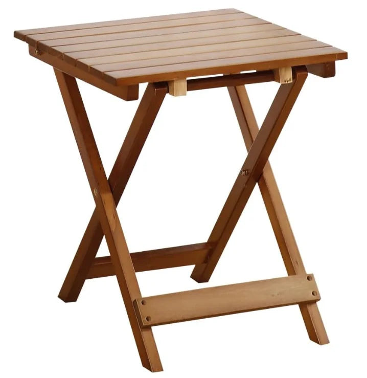 Small Square Folding Side Table Patio Foldable Wooden End Table for Outdoor Indoor Porch Camping Living Room Bedroom