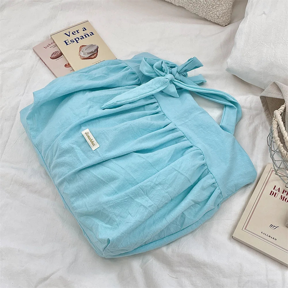 Wholesale Portable Fashion Eco-friendly Custom Dot Canvas  Shopping Bag With Inner Pocket Wallet