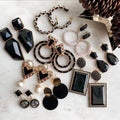 2022New Fahion Earrings Jewelry Korean Multiple Styles Glass Charm Earrings Black Crystal Geometric  Earrings for Women