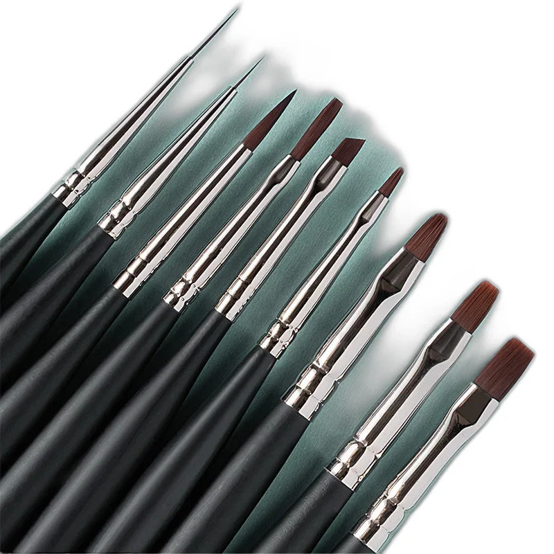 OEM Import China Baowang Professional Manicure&Pedicure Nail Brush Set High-quality Synthetic Hair Wood Handle Novel Design