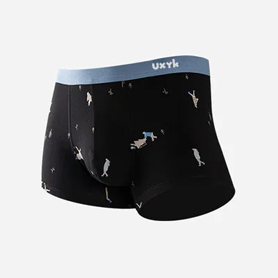 Miiow Factory Men's Mid-Rise 50's Underwear Breathable Combed Cotton Printed Pattern Price