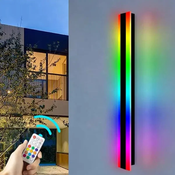 Modern Long Outdoor Wall Lamps RGB Gate Fence Wall Lamps Outdoor Waterproof Proof IP65 Corridor Light