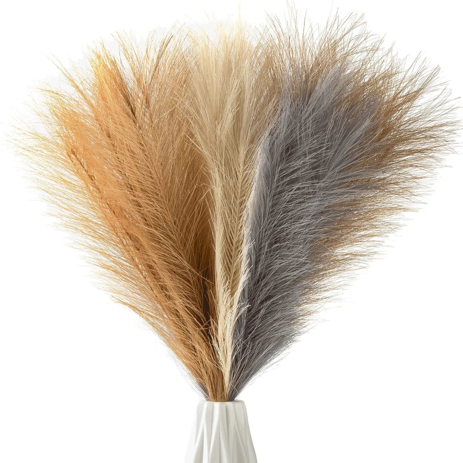 M-18 Wholesale pink Beige White Fluffy Decorative Pampas Grass Vase Artificial Flowers Decor