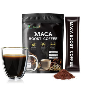 Private Brand Black Maca Root Energy Powder Instant Coffee for Men Sweet Taste Packaged in Bag
