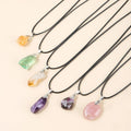 Irregular Healing Crystal Raw Stone Necklace Fluorite Sunstone Polished Exquisite Pendant Necklace for Women Jewelry Gift