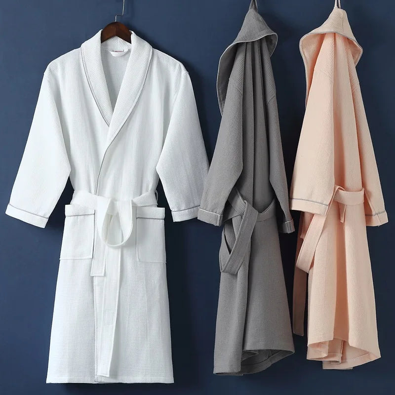 Adult Women Cotton Bath Robe Cotton Spandex Sleepwear Bath Robe Women and Men Luxury Pajamas Home Wear Nightwear Custom Bathrobe