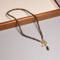 6mm Bohemian Tiger Eye Stone Necklace for Men Women Natural Stone Pendent Beaded OT Clasp Choker Jewelry Gift Wholesale