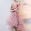 S-3XL Off Shoulder Swallowtail Front Short Back Long Evening Dress Fluffy Dress  Bridesmaid Dresses
