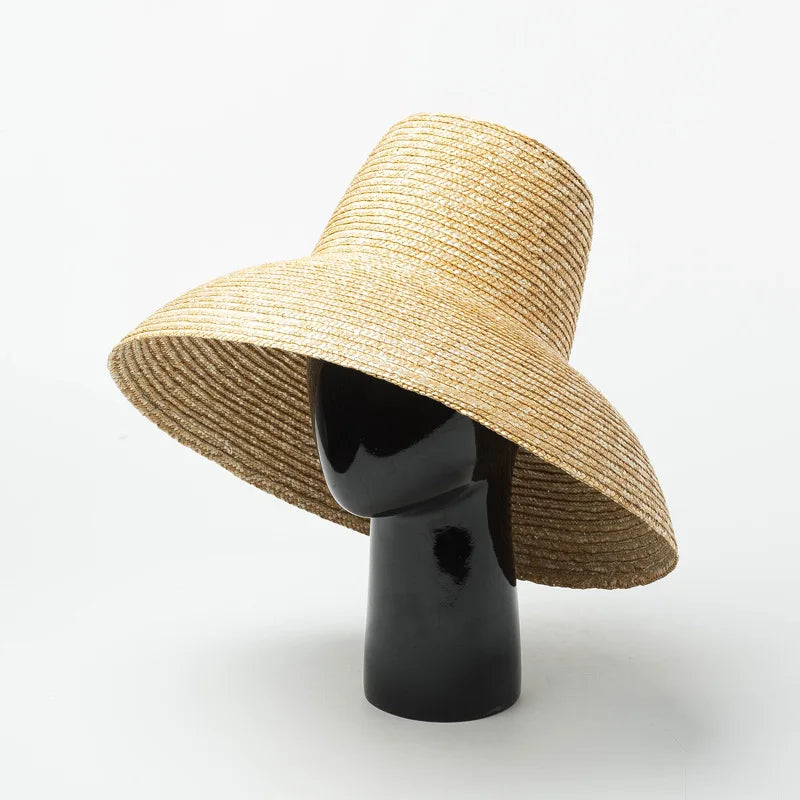 2022 Trendy Luxury High Crown Big Brim Sombreros Summer Women Sun Beach Straw Hat