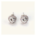 925 Sterling Silver Zircon Earrings Heart Shaped Jewelry