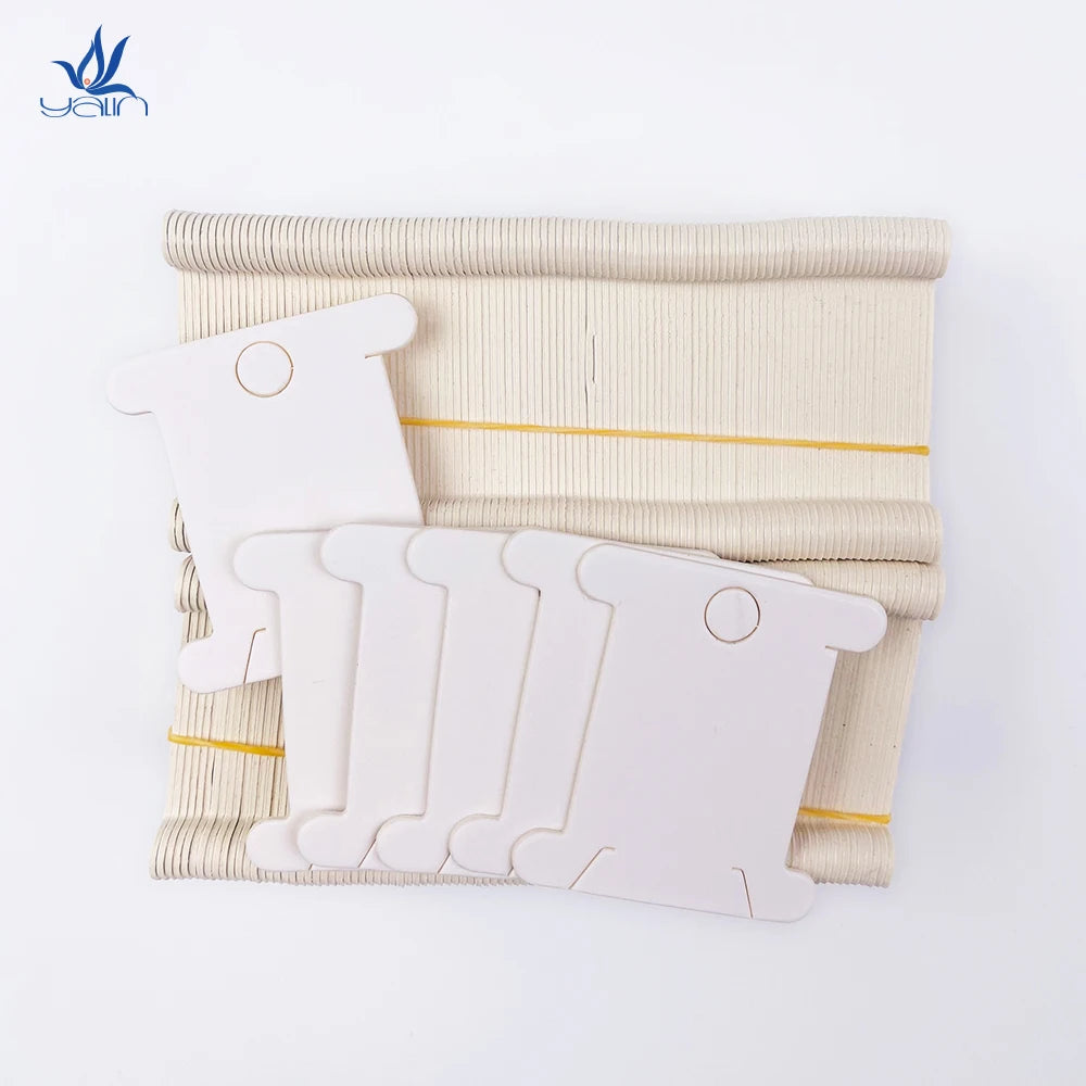 100 PCS Thickened White Cardboard DIY Board for Manual Cross Stitch Paper & Wire Winding Simple Style Sewing Storage