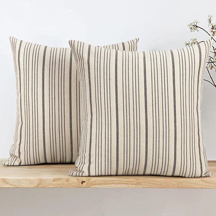 Stripes Textured Throw Cushion Covers for Couch Chair Bedroom Decorative Farmhouse Throw Pillow Case/