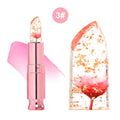 Gold Foil Temperature-Changing Lip Balm Stick Pink Tube Color Change Flower Lipstick
