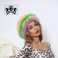 Winter Warm Fox Fur Hairbands Colorful Real Fur Head Wraps for Women