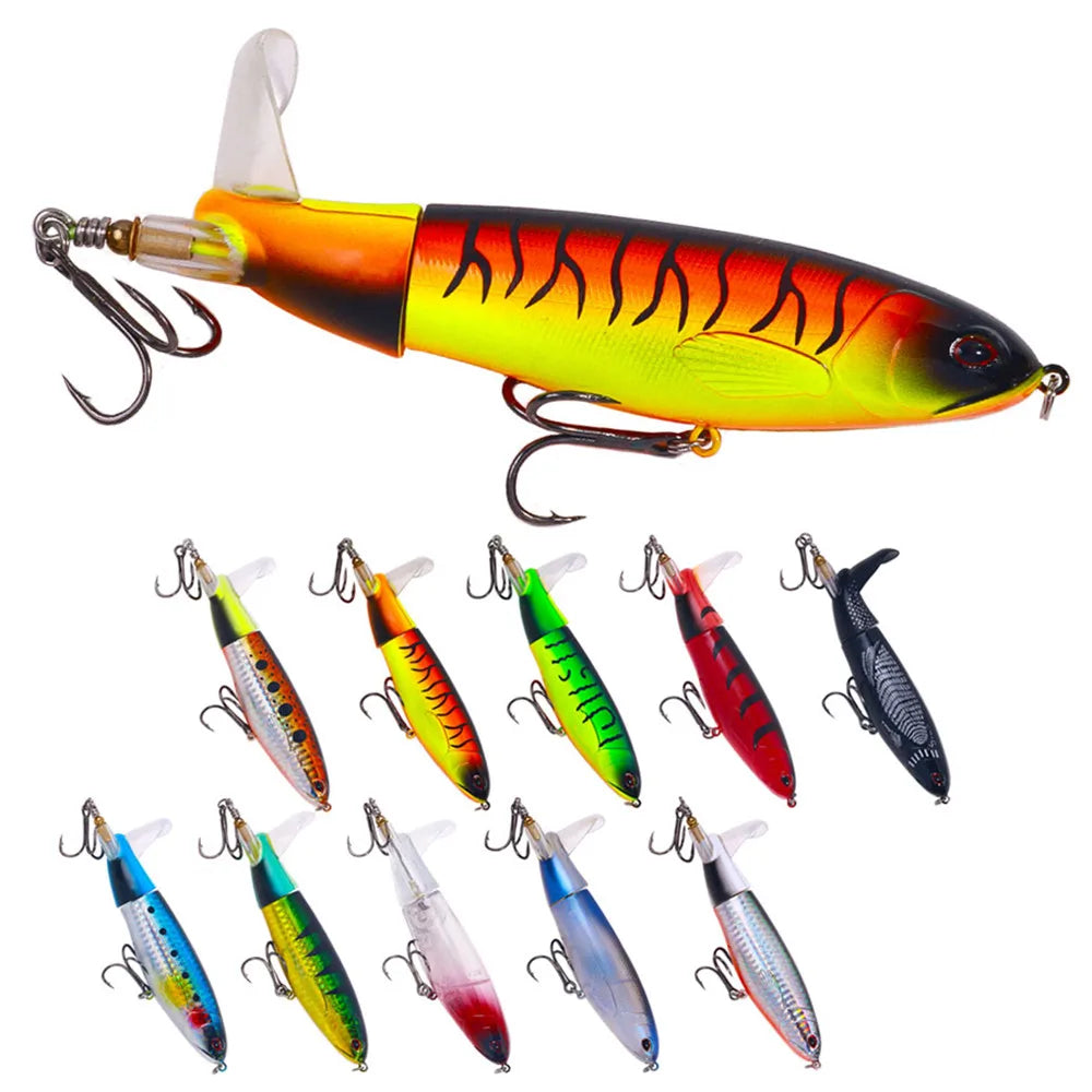 14CM 35G Wholesale Hard Plastic Pencil Fishing Lures Artificial Stick Bait Topwater Lures Tail Rotating