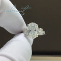 Silver 925 Original 10-20 Carat Brilliant Cut Diamond Test Past D Color Oval Moissanite Wedding Ring for Women Fine Jewelry