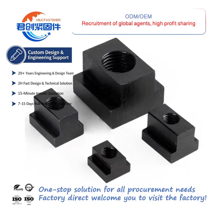 DIN508 T Slot Nut M4-M48 Zinc Plated Black Oxide Nuts for T-slots Carbon Steel for Milling Machine and Mining Applications