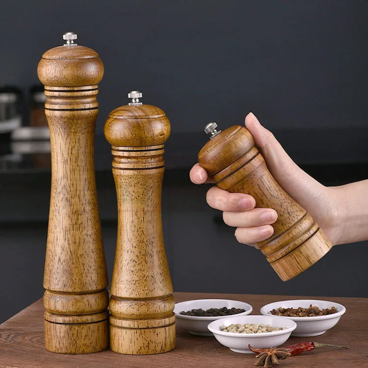 Manual Acacia Wood Eco-Friendly Pepper Mill Shaker Salt and Pepper Grinder Set Salt Pepper Grinders