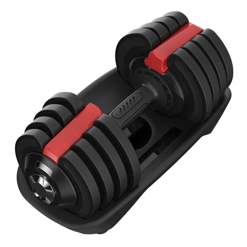 2023 Gym Equipment Commercial Adjustable Dumbbells 40kg Fitness Handle Set With Rack Rubber-covered Dumbbell