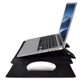 Factory Direct Portable Durable Fashionable 12-15 Inch PU Leather Laptop Sleeve Case with Stand Waterproof Low MOQ