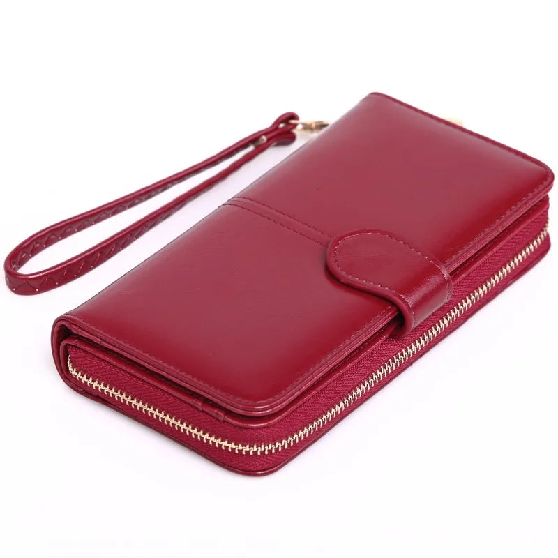 Leather Women Wallets Long Zipper Wallet Ladies Clutch Bag Purse 2023 New Female Luxury Purses