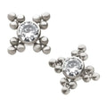 Evorte New Titanium 316L Trendy Flower Body Jewelry Cartilage Piercing Studs Zircon Tragus Earrings Labret Lip Piercing Earrings