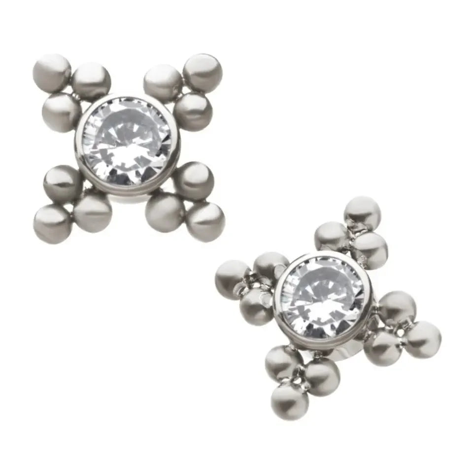 Evorte New Titanium 316L Trendy Flower Body Jewelry Cartilage Piercing Studs Zircon Tragus Earrings Labret Lip Piercing Earrings