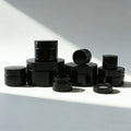 Empty UV Black  Dark Violet Cosmetic Glass Cream Jar  Concentrate Container With Black Lid D888