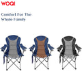 WOQI Large Outdoor Adjustable Camping Chair for Adults Comfort Folding Lawn Chair with Cup Holder and Side Pockets