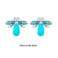 925 Sterling Silver Luminous Firefly Stud Earrings Plated Platinum for Exquisite Woman Glow in the Dark Fine Jewelry Gift BSE962