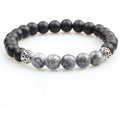 Wholesale Fashion Jewelry Natural Stone 8mm Black Matte Onyx Gemstone Beaded Stretch Bracelet