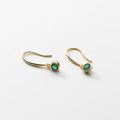 Shiny Green Zircon Earrings Gold Plated 925 Sterling Silver Trendy Ear Buckle and Earhook 925 Silver Fittings