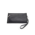 Double Zipper Clutch Wristlets Ladies Purse Women PU Leather Long Card Wallets for Women Fashionable