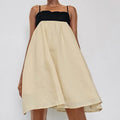 Enyami Fashion Cotton Dress Casual Black Khaki Halter Backless Dresses Streetwear Summer Loose A-line Women Dress