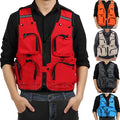 Custom Printed logo Working Gilet Fishing Vest Jacket Cargo Vest With Pockets Sleeveless Men's Vests  Waistcoats