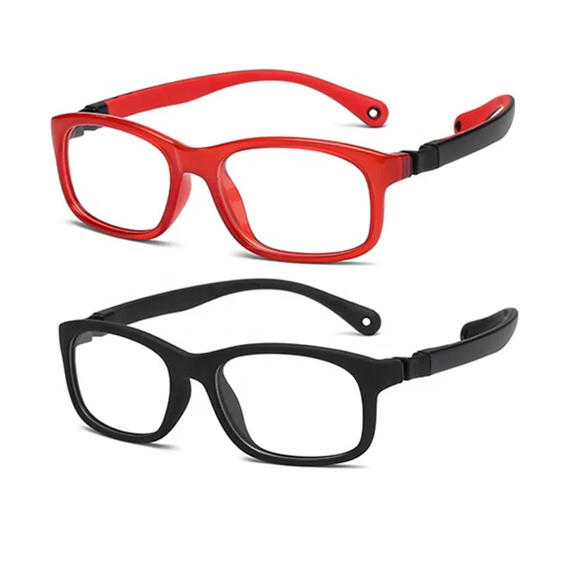 Drop Ship TR90 Combined Silicone Rectangle Eyeglasses Unisex Small Size Flexible Sport Glasses White Red Elastic Strap Optical